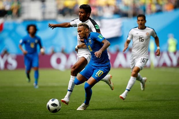 पहिलो हाफमा ब्राजिल र कोष्टारिका बराबरीमा