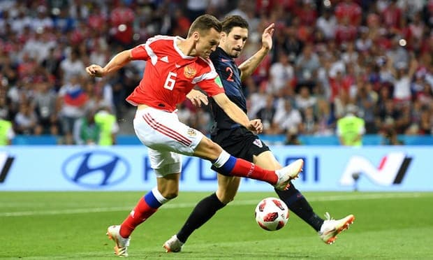 पहिलो हाफमा रुस र क्रोएसिया १ - १ को बराबरीमा