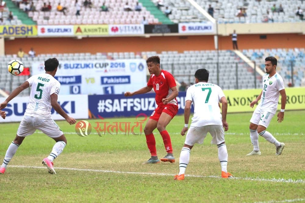 साफ च्याम्पियनसिप  : अन्तिम मिनेटमा पाकिस्तानसंग नेपालको हार