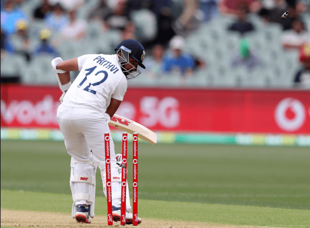 पहिलो टेष्टमा पृथ्वी फ्लप