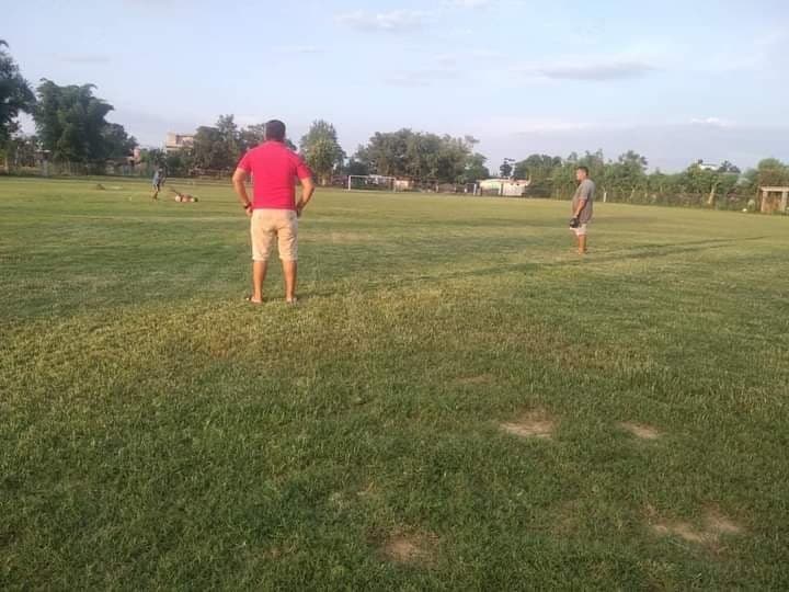 मनकामना क्लबको खेल मैदानको मर्मत सुरु