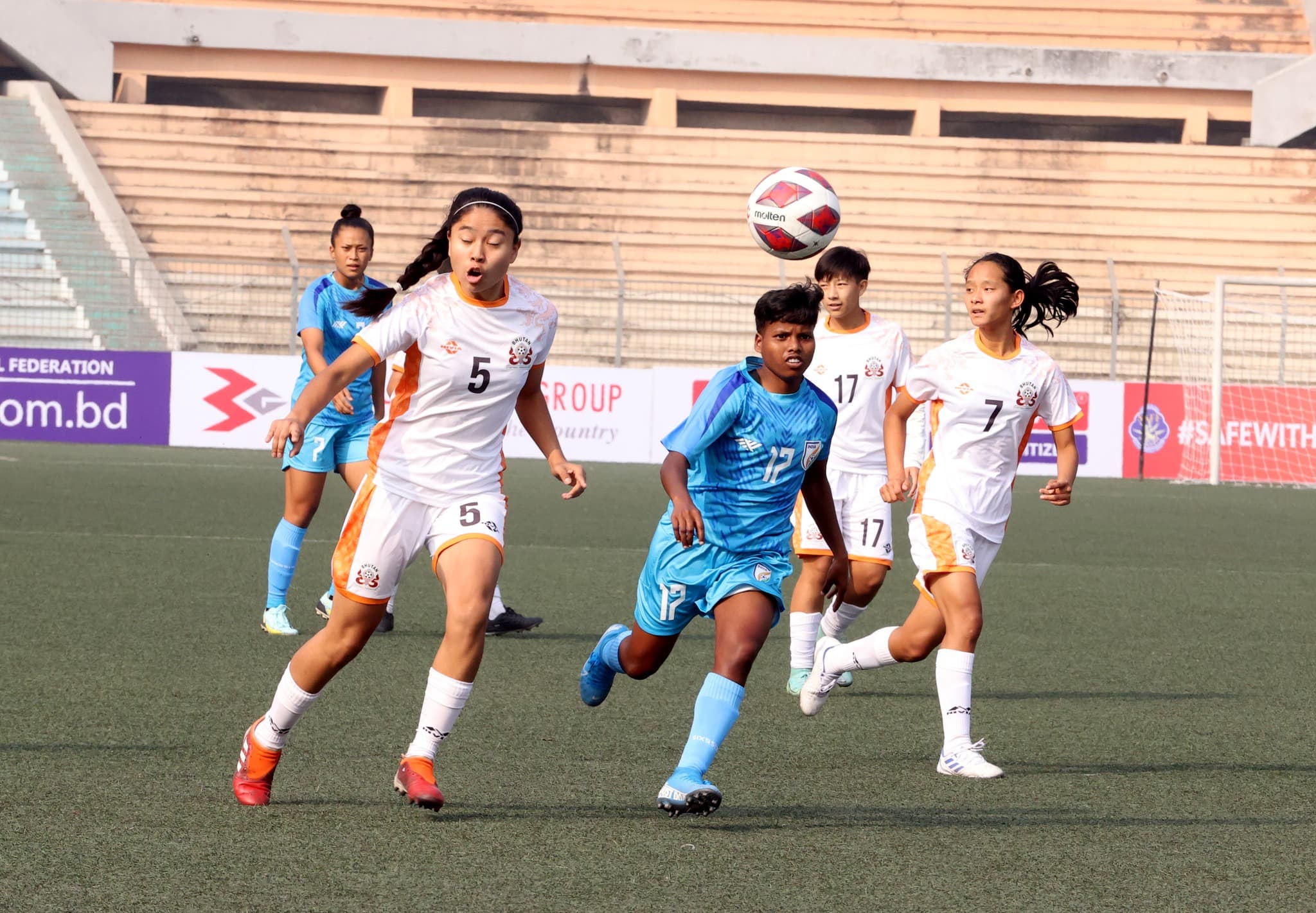 भुटानमाथि भारतको १२ गोल