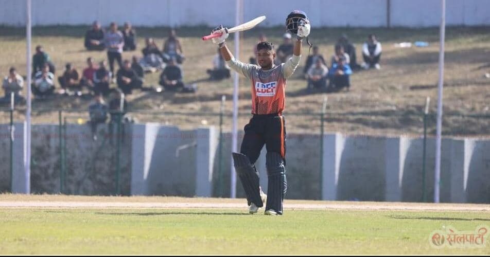 सन्दीपको शतकमा एपीएफको विजयी सुरुवात 