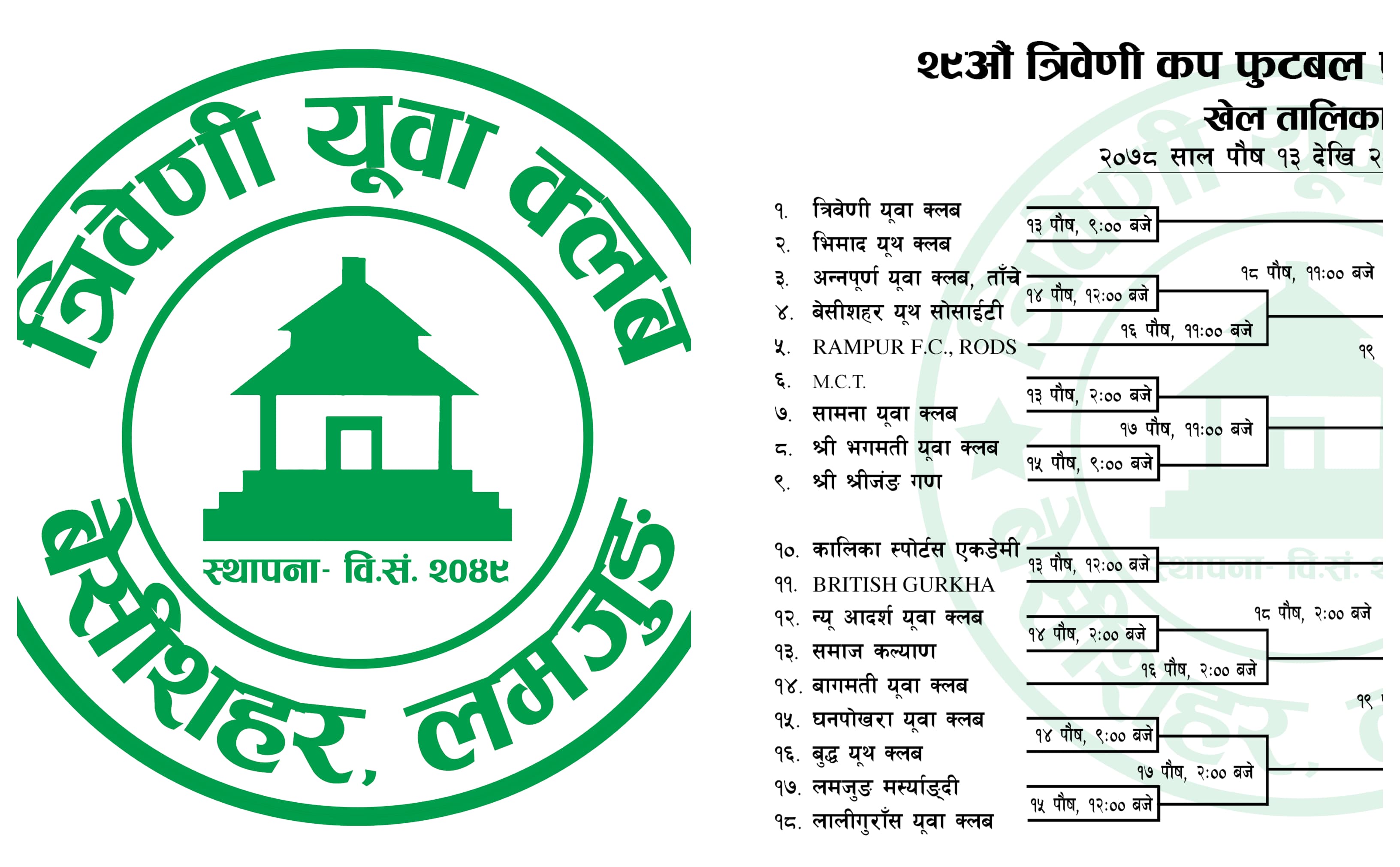 त्रिवेणी कप फुटबलको विजेताले ५ लाख पाउने