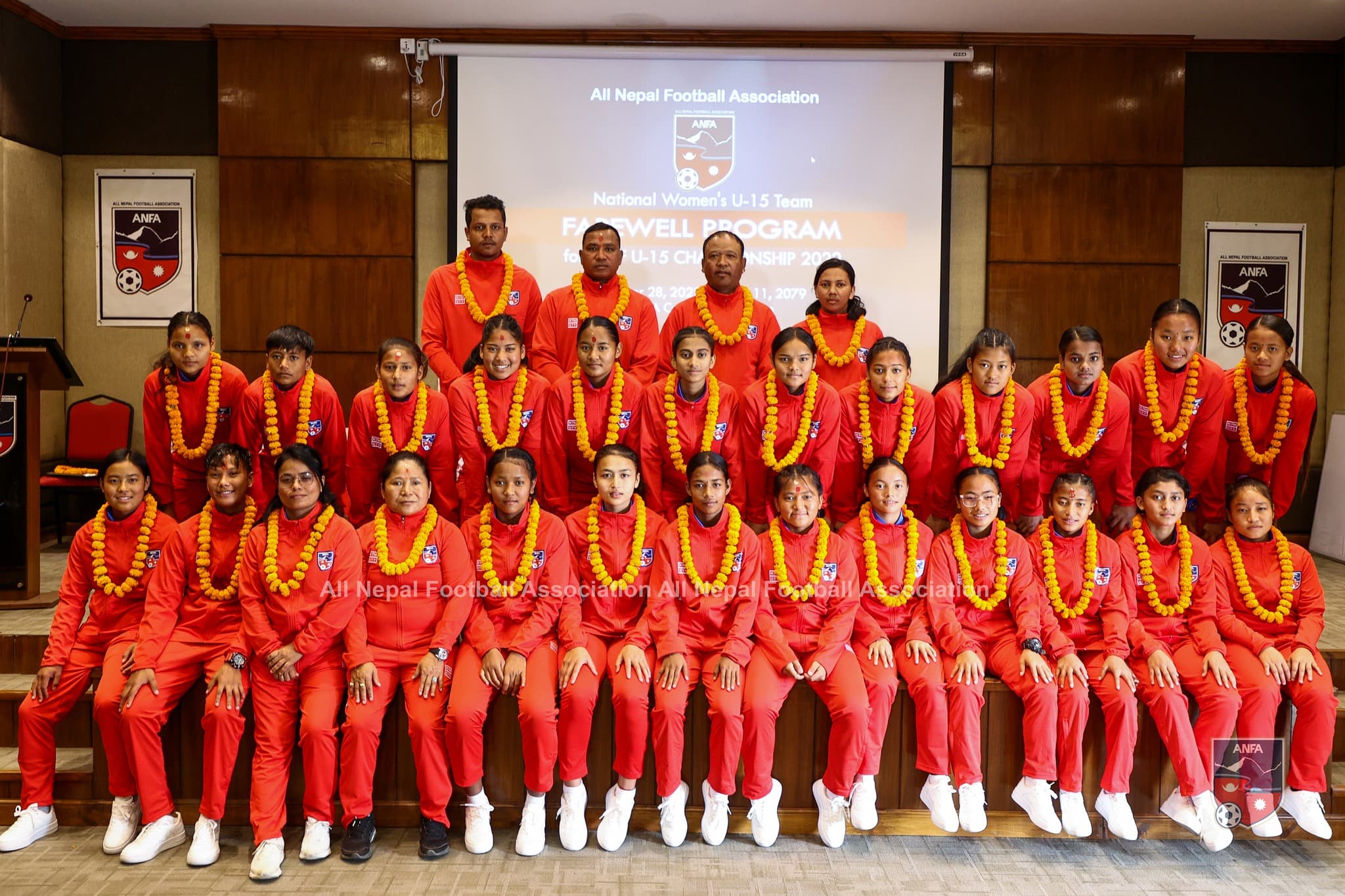 यू-१५ महिला फुटबल टोलीको बिदाइ