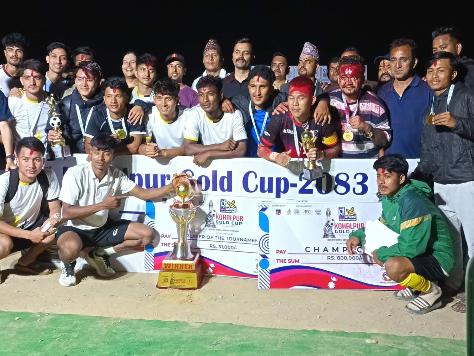रेसिङ साहारालाई कोहलपुर गोल्डकपको उपाधि
