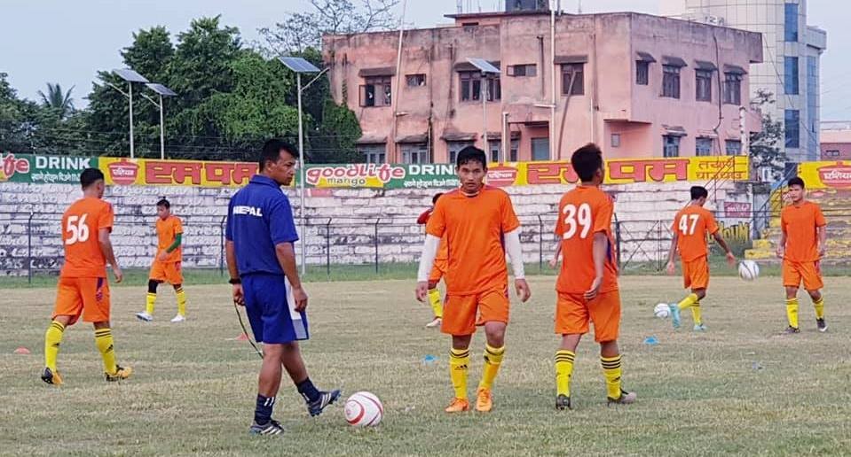 विराटनगरमा यू-१८  पुरुष टिमको बन्द प्रशिक्षण  सुरु