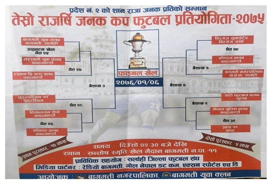 राजर्षी जनक कप : उद्घाटनमा आयोजक र सरस्वती भिड्ने