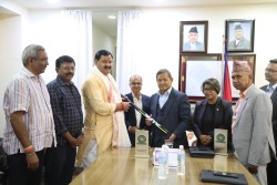 नेपाल हक्की संघलाई खेल सामाग्री सहयोग 