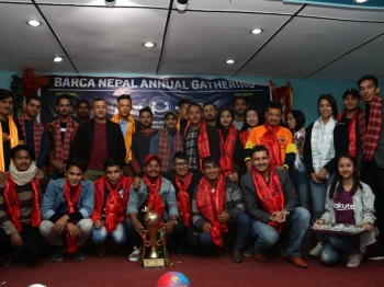 बार्सा नेपालद्वारा नैकाप गोल्डकप विजेता खेलाडी सम्मानित