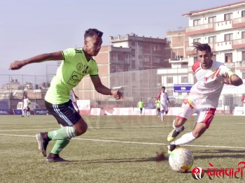 एपीएफविरुद्ध पहिलो हाफमा मनाङ २ - १ ले अघि