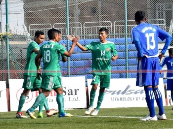 सरस्वतीविरुद्ध पहिलो हाफमा आर्मी २ - ० ले अगाडी