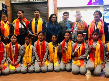 ट्रफी विजेता टिमलाई भलिबल संघको स्वागत