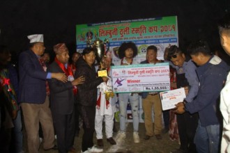 पथरी ११ लाई लिम्बूनी ठूली कपको उपाधि 
