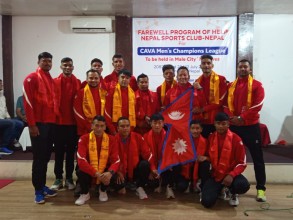 काभा पुरुष क्लब भलिबल च्याम्पियनसिप खेल्न जाने हेल्प नेपाललाई बिदाइ