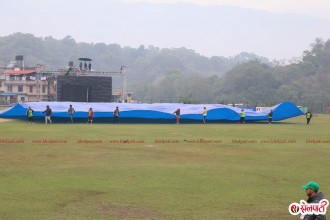 नेपाल र साउदीबीचको खेलमा वर्षा बाधक, टस भएन