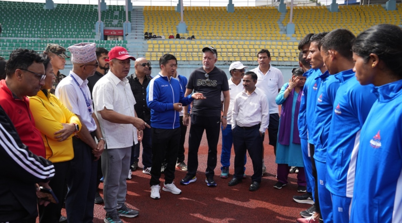 खेलकुद मन्त्रीद्धारा एशियाडको तयारीको निरीक्षण 