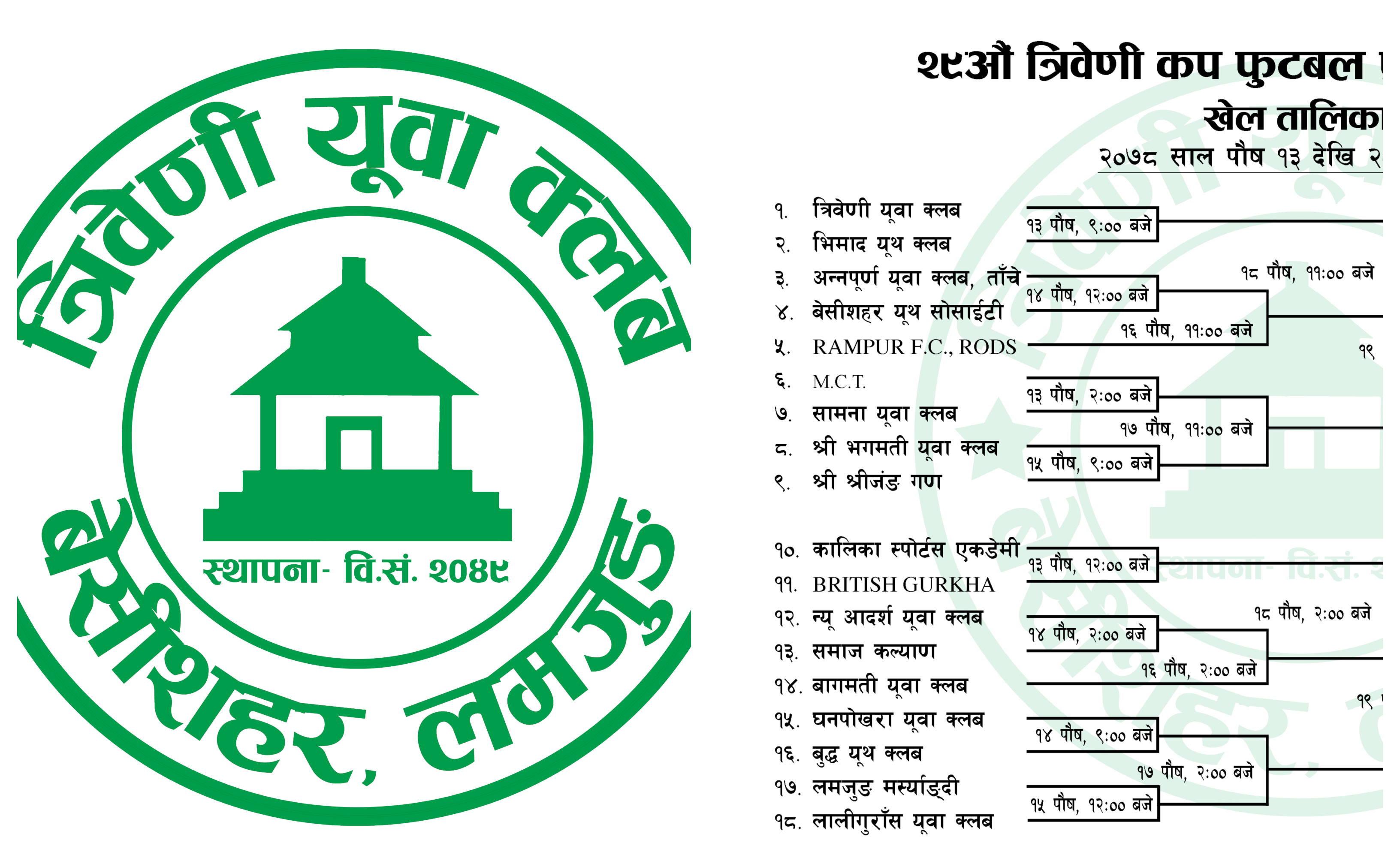 त्रिवेणी कप फुटबलको विजेताले ५ लाख पाउने